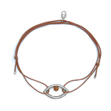 Load image into Gallery viewer, Pantone Collaboration Cord Eye Necklace  - Silver - Mocha Mousse
