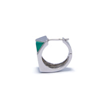 Load image into Gallery viewer, Jewel Beneath Signet Earring Single - Green Onyx, Sterling Silver
