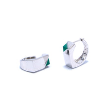Load image into Gallery viewer, Jewel Beneath Signet Earrings - Green Onyx, Sterling Silver
