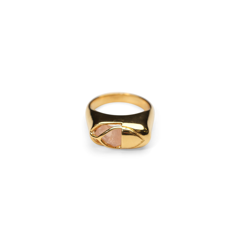 Mini Capsule Crystal Ring - 18kt recycled gold - made to order