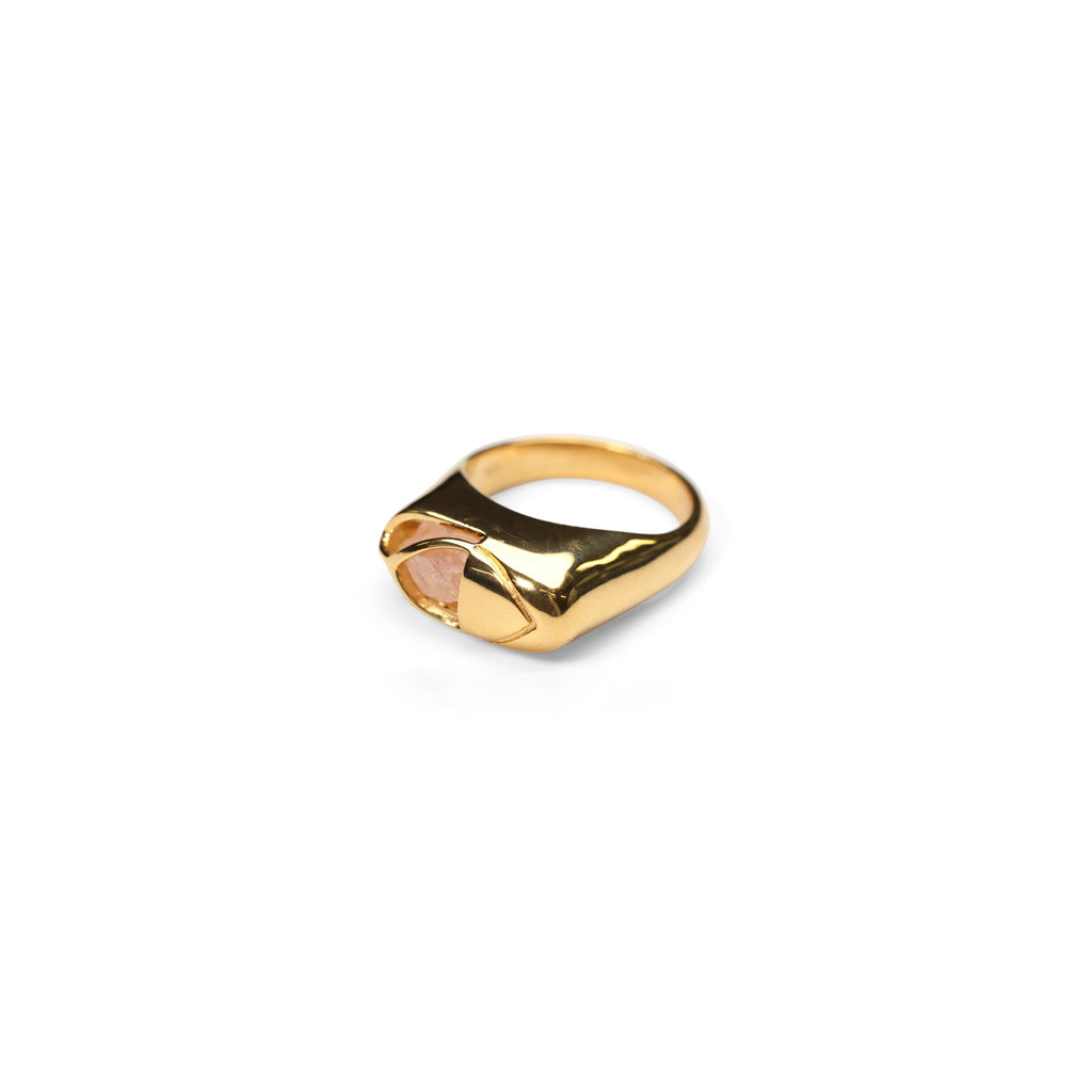 Mini Capsule Crystal Ring - 18kt recycled gold - made to order