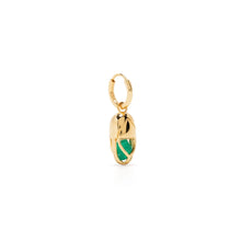 Load image into Gallery viewer, Mini Capsule Crystal Hoop Earring - Green Onyx, 24kt Gold Vermeil
