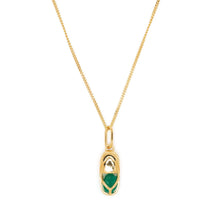 Load image into Gallery viewer, Mini Capsule Crystal Necklace - Green Onyx, 24kt Gold Vermeil
