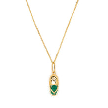 Load image into Gallery viewer, Mini Capsule Crystal Necklace - 18kt gold - made to order
