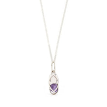 Load image into Gallery viewer, Mini Capsule Crystal Necklace - Amethyst, Sterling Silver
