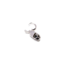 Load image into Gallery viewer, Mini Capsule Crystal Hoop Earring - Black Onyx, Sterling Silver
