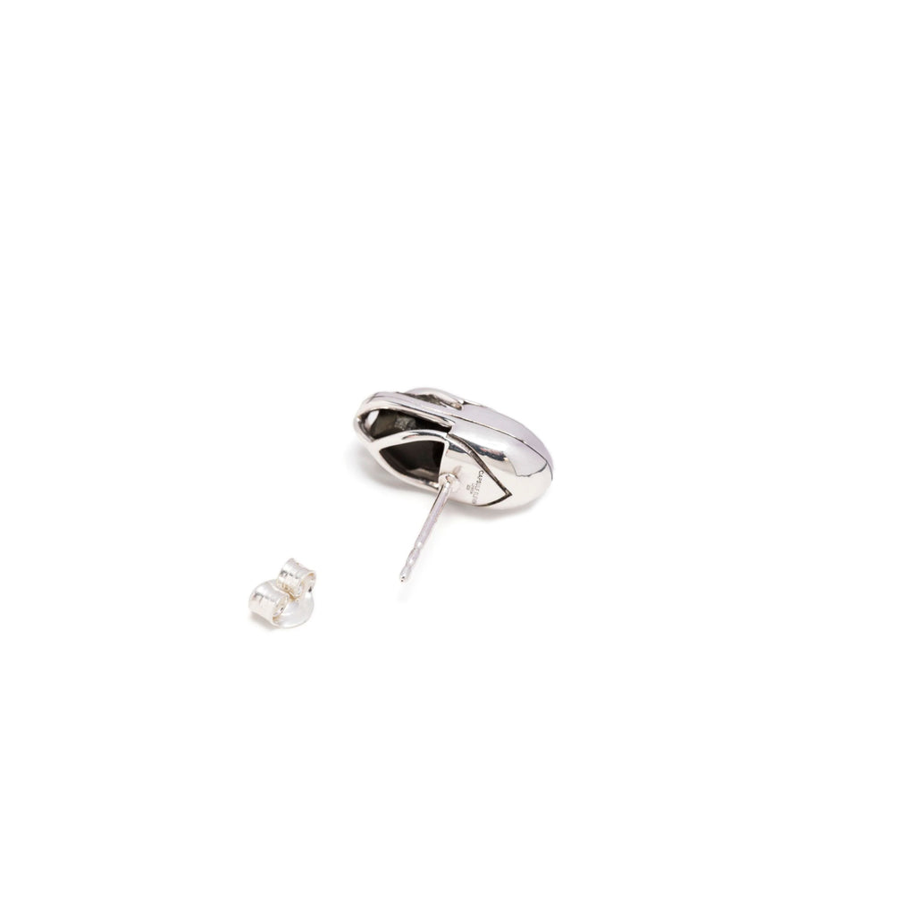 Mini Capsule Crystal Stud Earring - Black Onyx, Sterling Silver