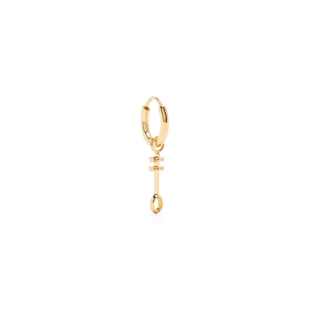 Egyptian Nefer Symbol Hoop Earring - 24kt Gold Vermeil