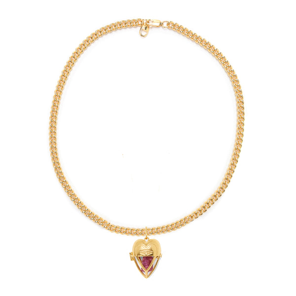 The Lovers Heart Chain Necklace Gold