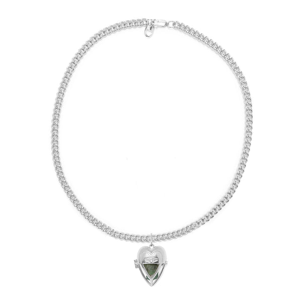 The Lovers Heart Chain Necklace Silver