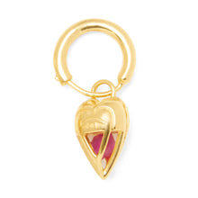 Load image into Gallery viewer, The Lovers Single Heart Hoop Gold
