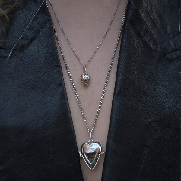 The Lovers Heart Chain Necklace Silver