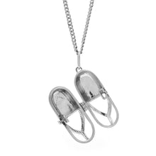 Load image into Gallery viewer, Capsule Emerald Pendant - 18kt recycled white gold - made to order

