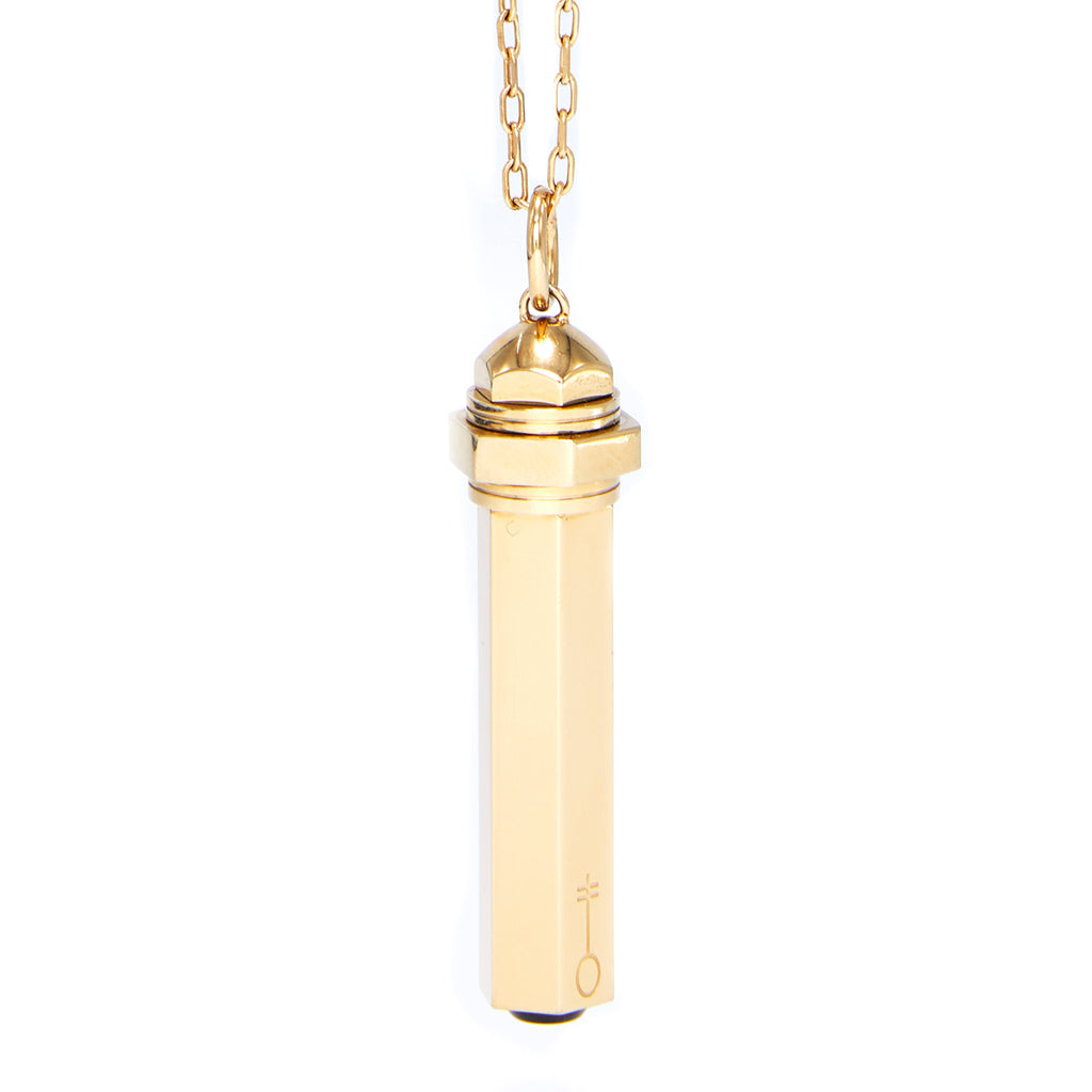 Capsule Hex Pendant - Black Onyx, 18kt Gold-Plated