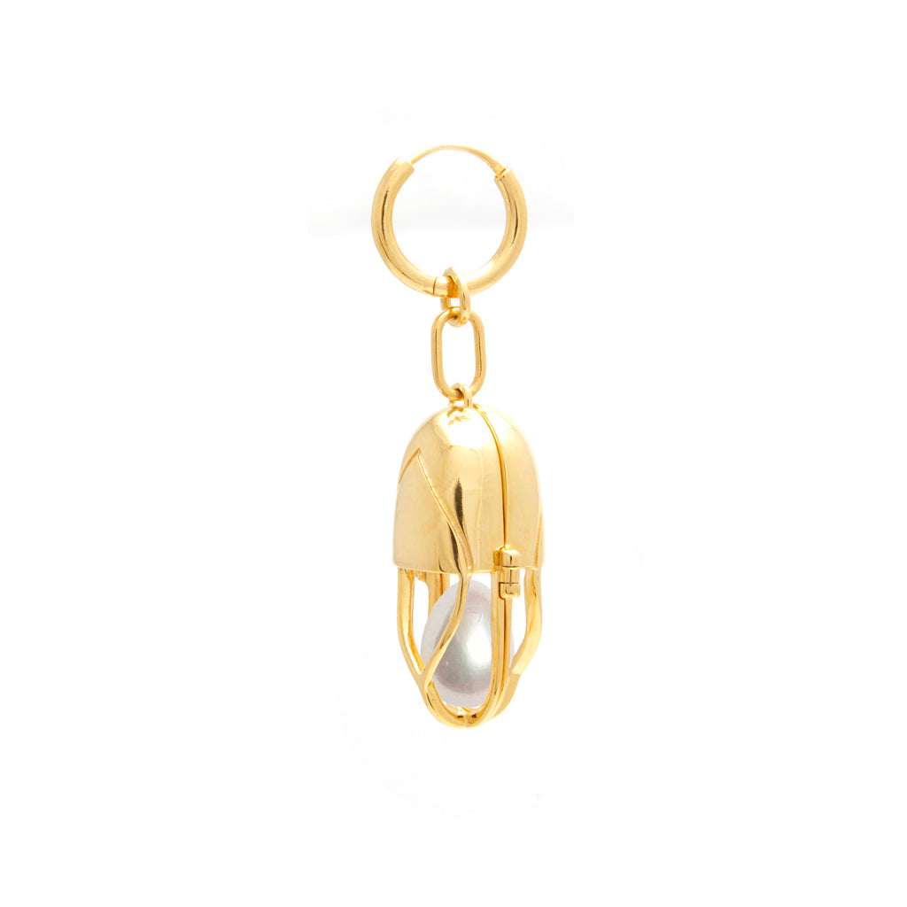 Capsule Pearl Earring - 24kt Gold-Plated Sterling Silver