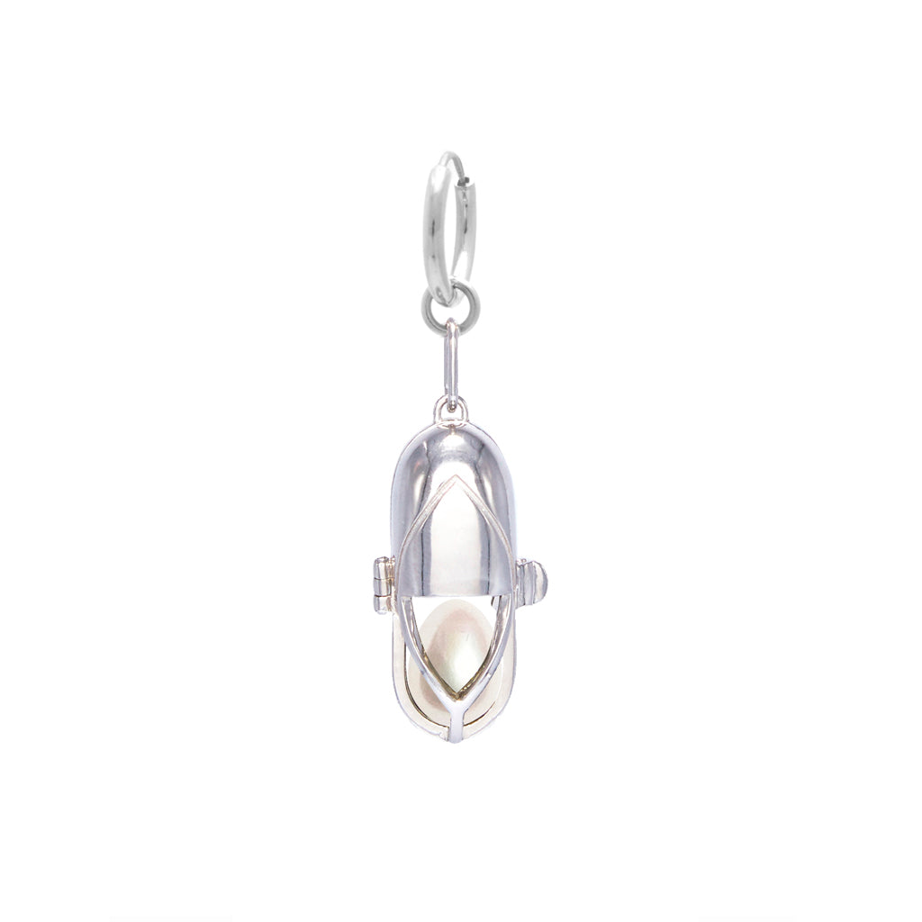Capsule Pearl Earring - Sterling Silver