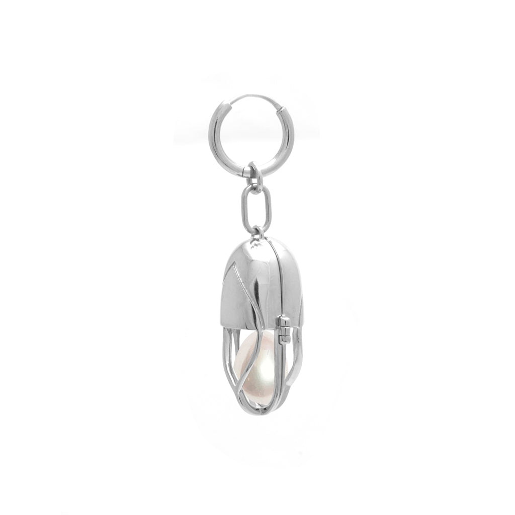 Capsule Pearl Earring - Sterling Silver