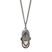 Load image into Gallery viewer, Capsule Pearl Pendant - Black Rhodium Plated Sterling Silver
