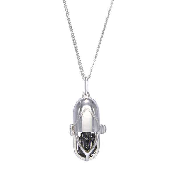 Capsule Crystal Pendant - Sterling Silver