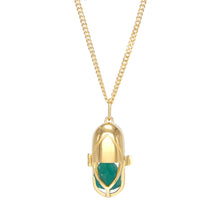 Load image into Gallery viewer, Capsule Crystal Pendant - Green Onyx, 24ct Gold-Plated Sterling Silver
