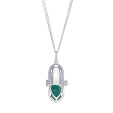 Load image into Gallery viewer, Capsule Crystal Pendant - Green Onyx, Sterling Silver
