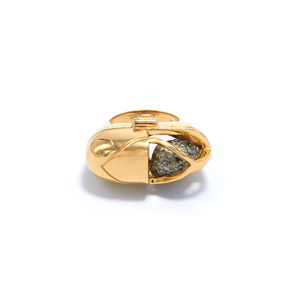 Capsule Crystal Ring - 24kt Gold Vermeil