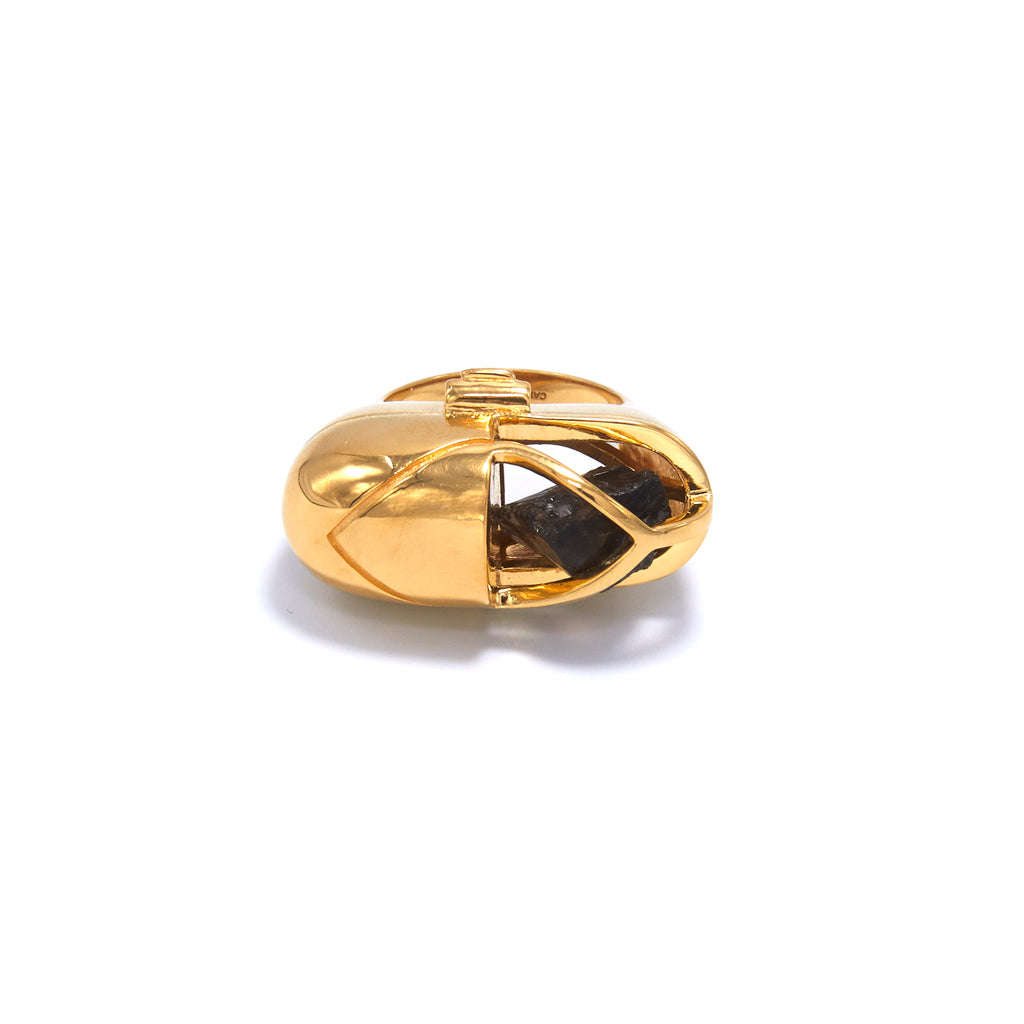 Capsule Crystal Ring - 24kt Gold Vermeil
