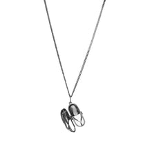 Load image into Gallery viewer, Capsule Pearl Pendant - Black Rhodium Plated Sterling Silver
