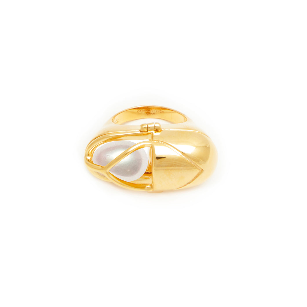 Capsule Pearl Ring - 24kt Gold Vermeil