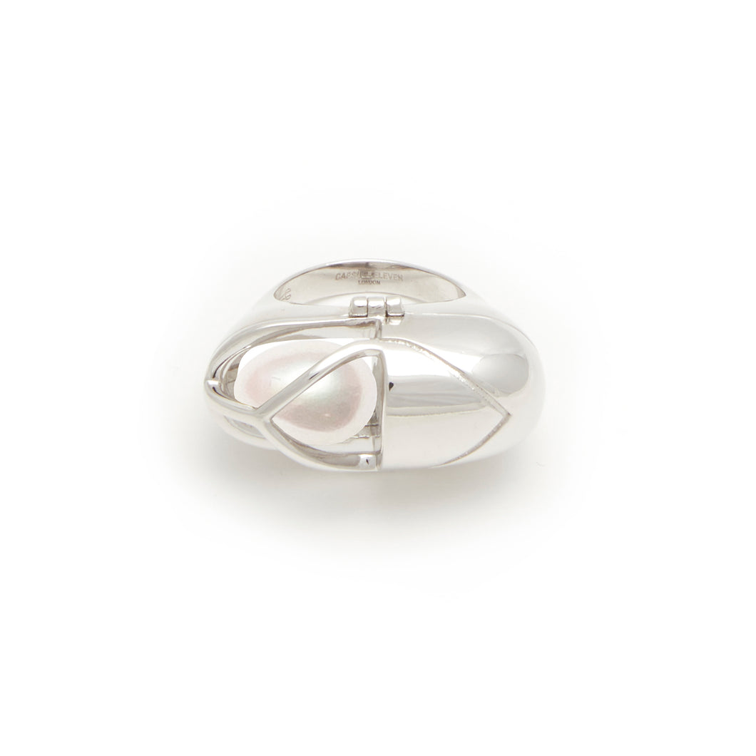 Capsule Pearl Ring - Sterling Silver