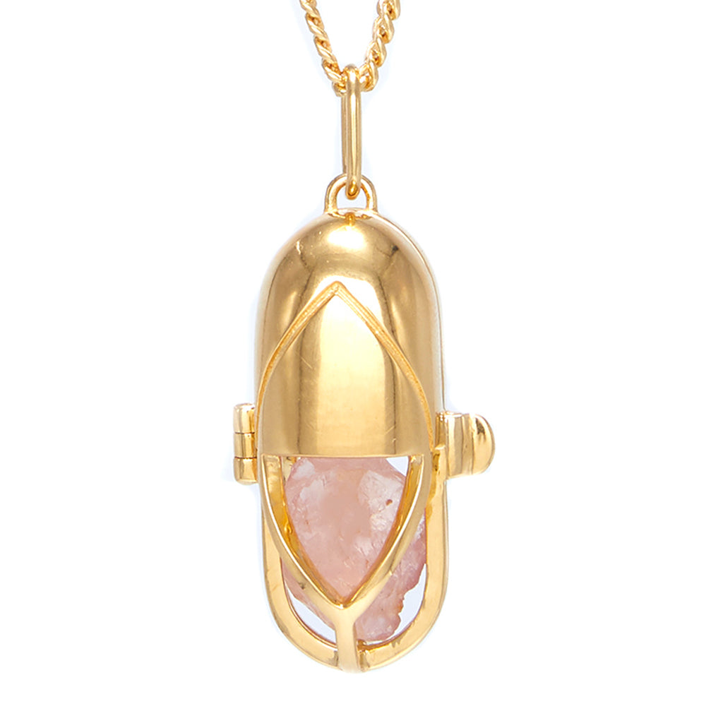 Capsule Crystal Pendant - 24ct Gold-Plated Sterling Silver