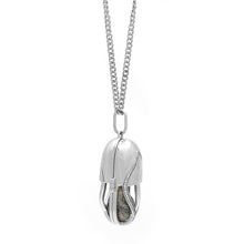 Load image into Gallery viewer, Capsule Diamond Pendant - 18kt recycled white gold - made to order
