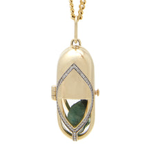 Load image into Gallery viewer, Capsule Emerald Pendant - 18kt recycled gold - made to order
