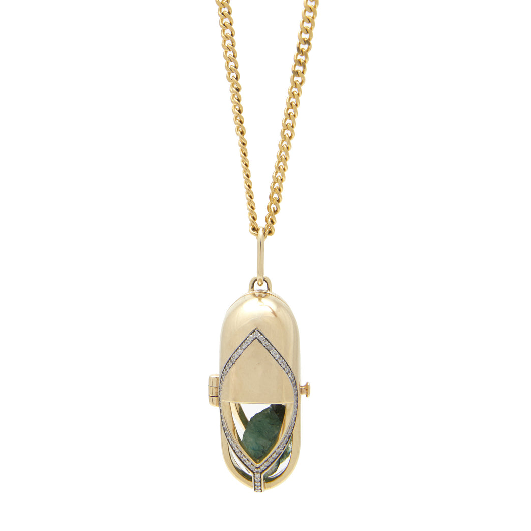 Capsule Emerald Pendant - 18kt recycled gold - made to order
