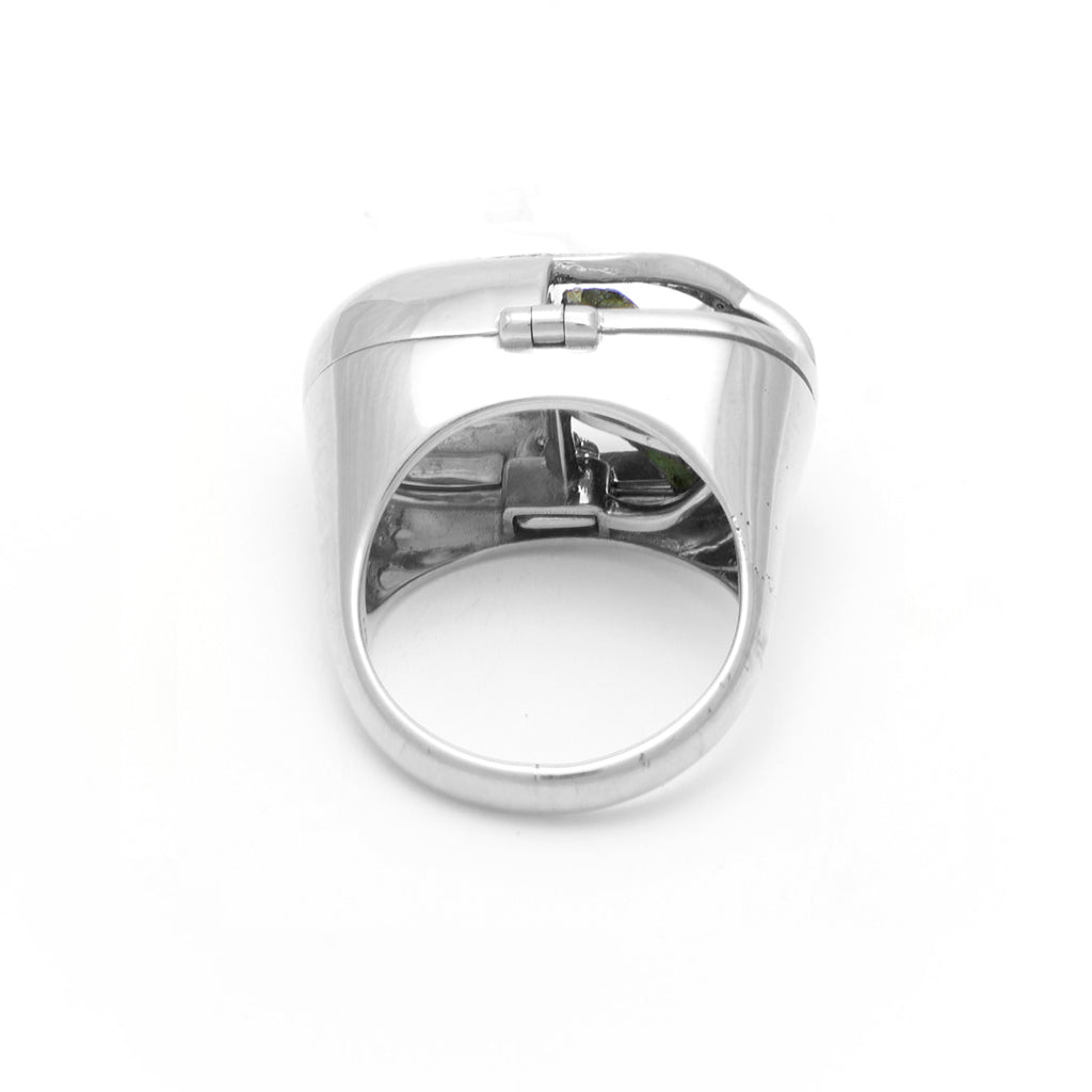 Capsule Emerald Ring - 18kt recycled white gold - made to order
