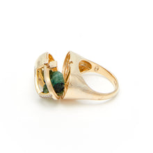 Load image into Gallery viewer, Capsule Emerald Ring - 18kt recycled gold - made to order
