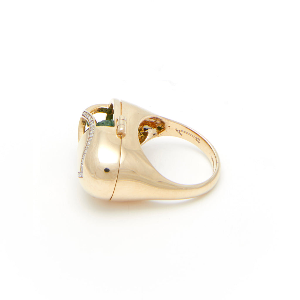Capsule Emerald Ring - 18kt recycled gold - made to order