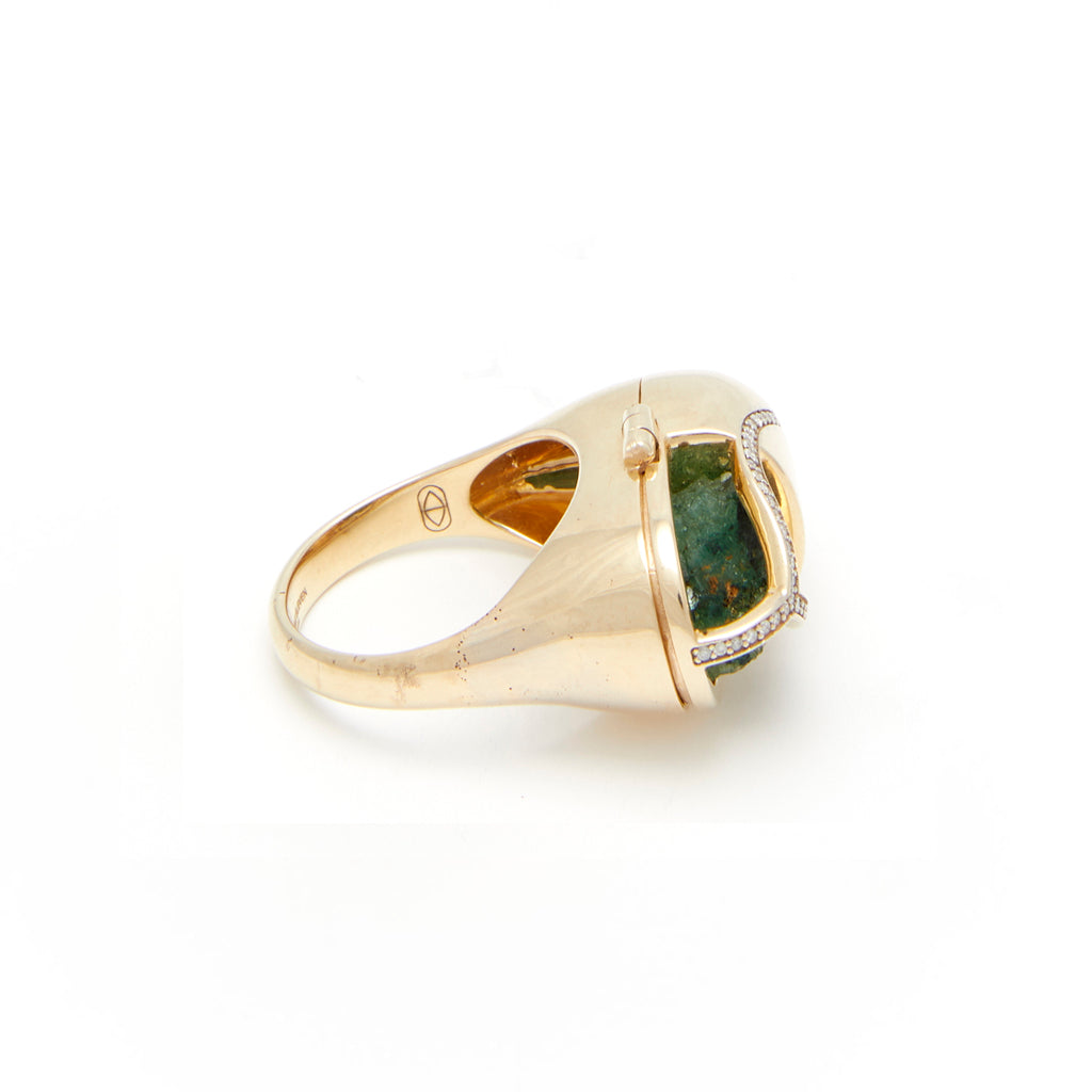 Capsule Emerald Ring - 18kt recycled gold - made to order