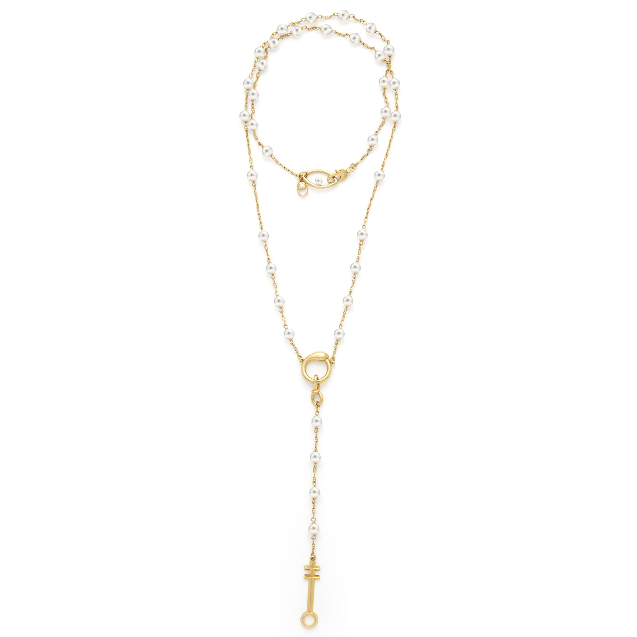 Pearl rosary chain on sale
