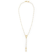 Load image into Gallery viewer, Egyptian Symbols Pearl Rosary Necklace - 18kt Gold-Plated Sterling Silver
