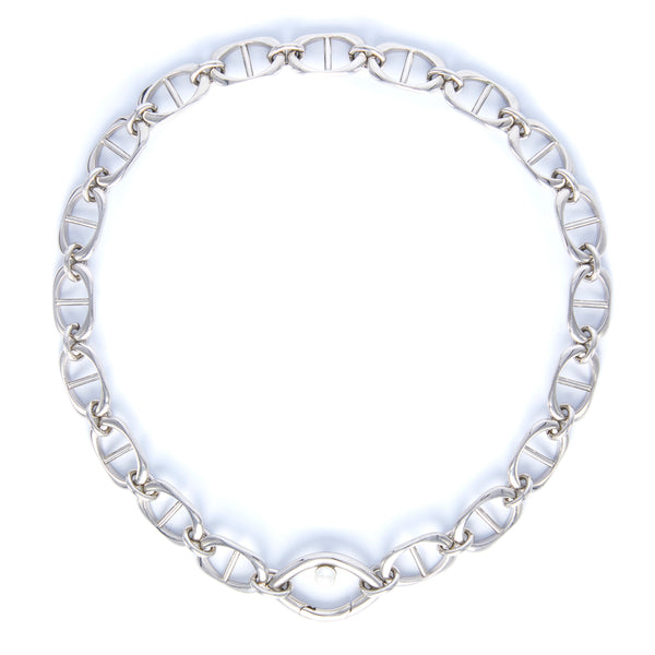 Eye Opener Capsule Link Necklace - Silver
