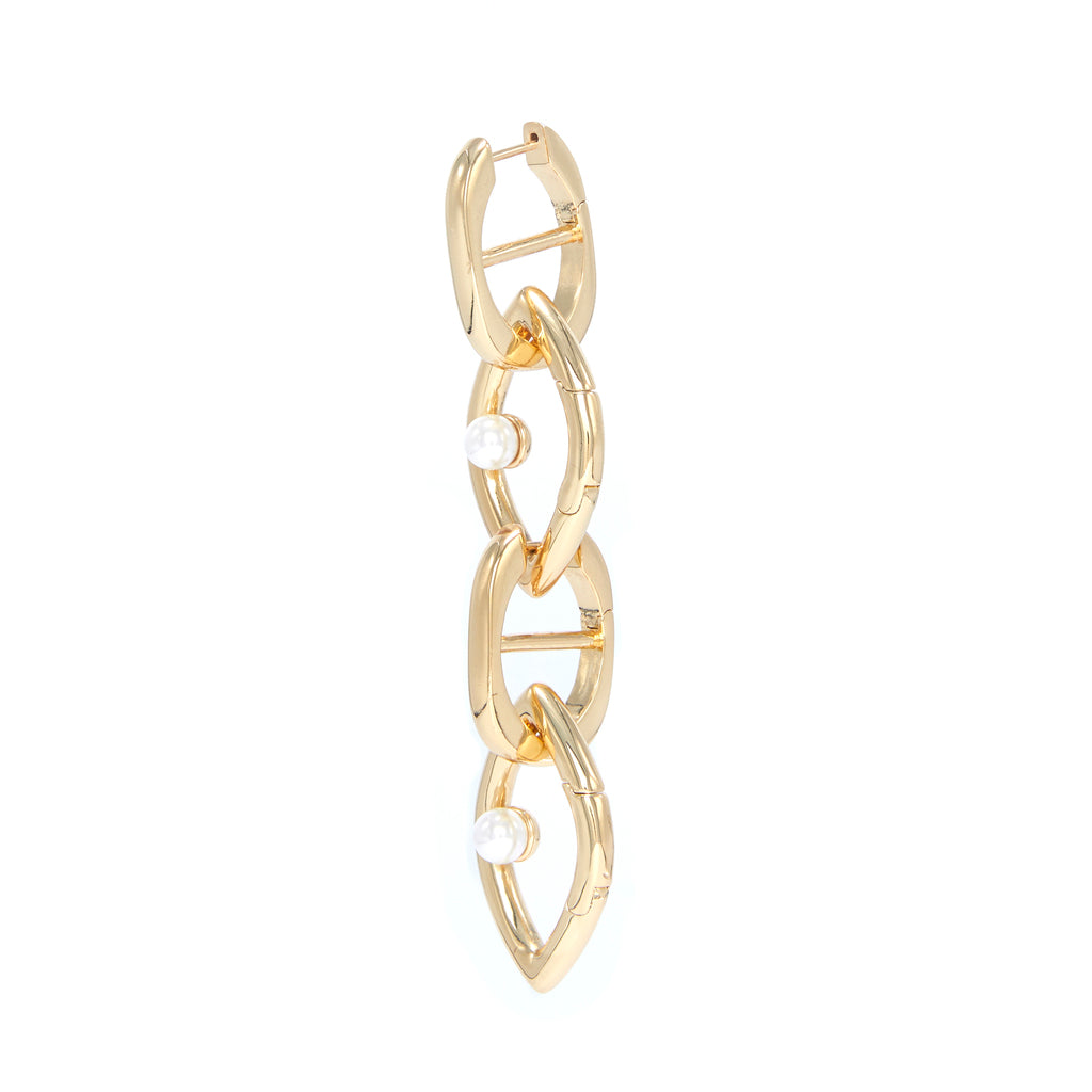 Eye Opener Chain Earrings - 18kt Gold-Plated