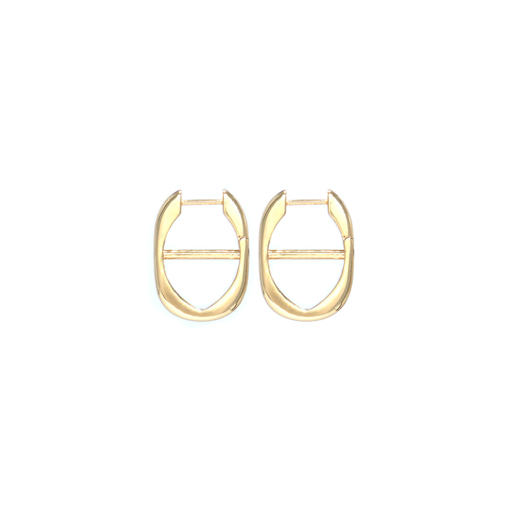 Chain Hoop Earrings - 18kt Gold-Plated