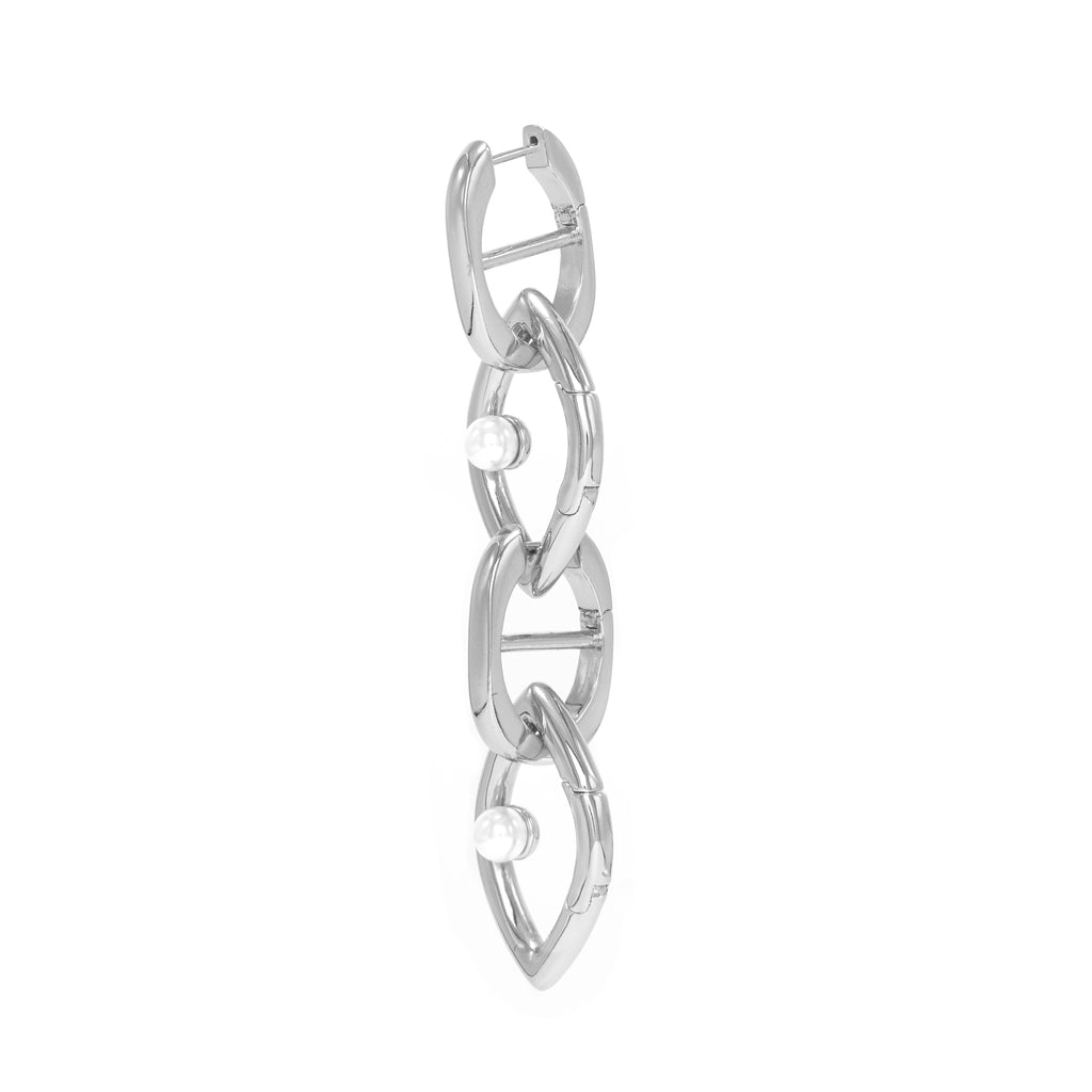 Eye Opener Chain Earrings - Silver
