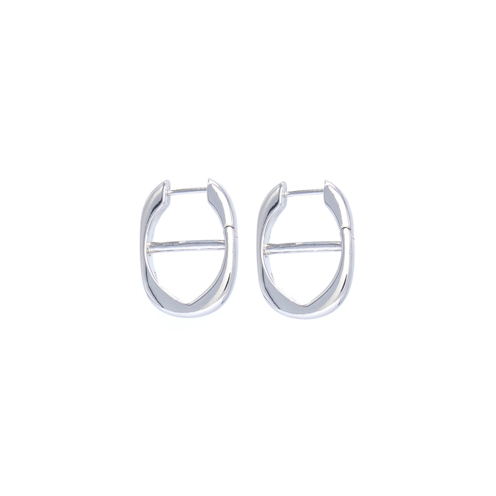 Chain Hoop Earrings - Silver