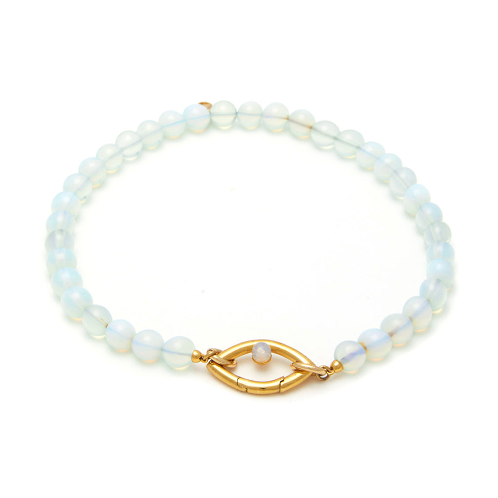 Eye Opener Opalite Necklace-18kt gold plated