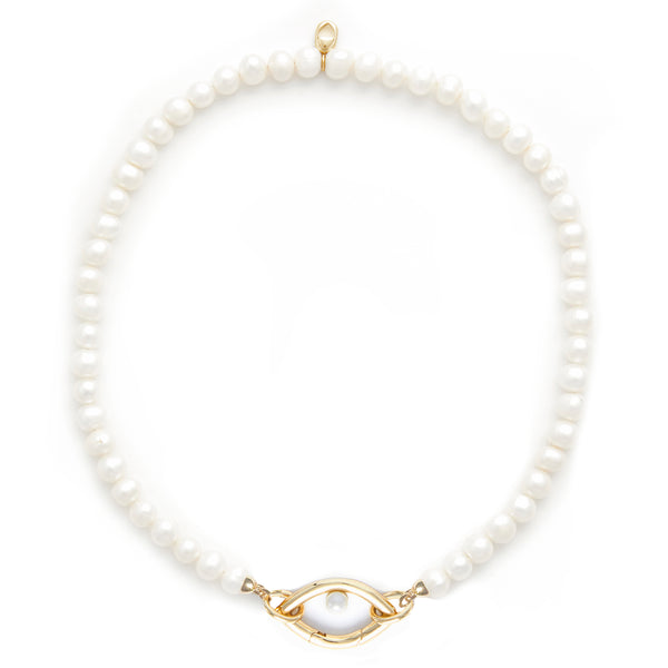 Eye Opener Pearl Necklace-gold