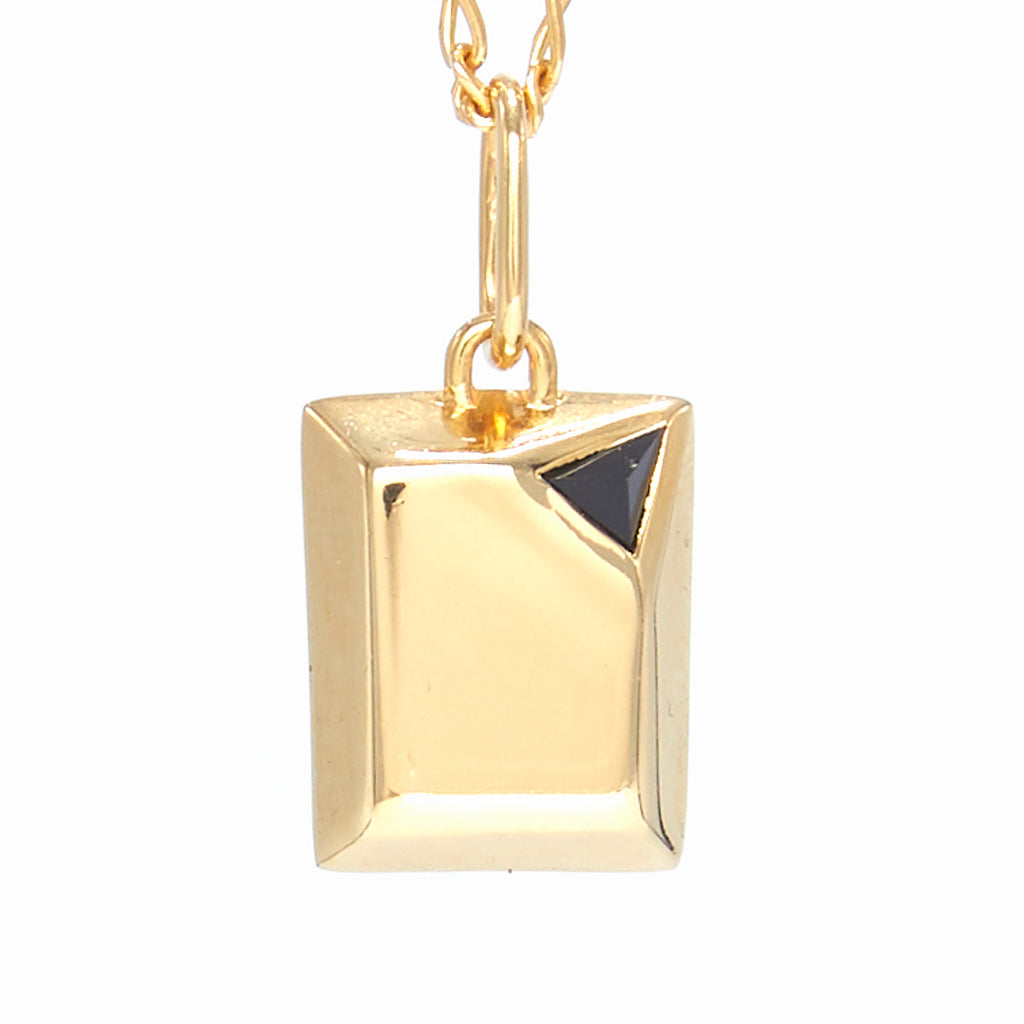 Jewel Beneath Pendant - Black Onyx, 24kt Gold-Plated Sterling Silver