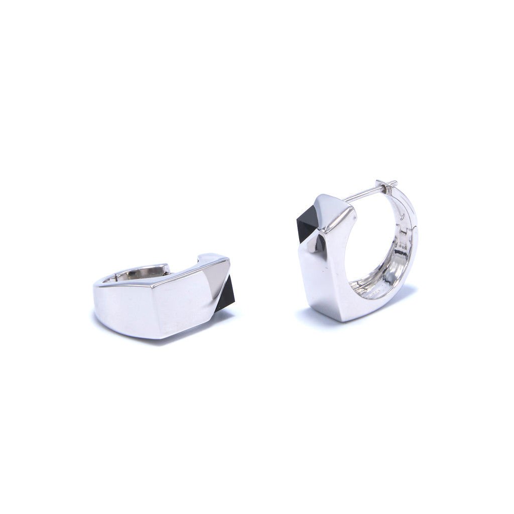 Jewel Beneath Signet Earrings - Black Onyx, Sterling Silver