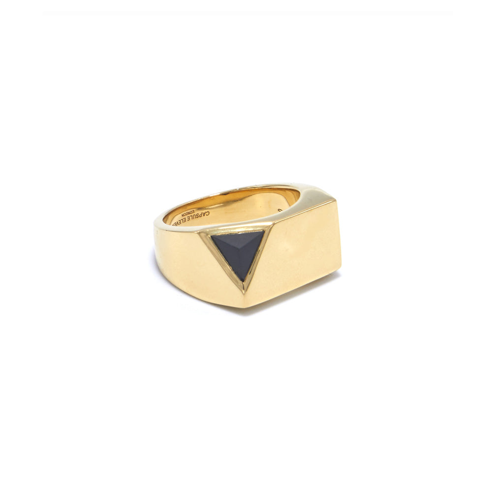 Jewel Beneath Signet Ring - Black Onyx, 24ct Gold Vermeil